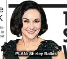  ??  ?? PLAN: Shirley Ballas