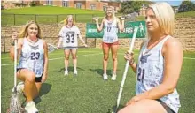  ?? KENNETH K. LAM/BALTIMORE SUN ?? St. Paul’s girls lacrosse seniors Caitlin McElwee, from left, Leah Warehime, Christina Gagnon and Paris Colgain were invited to the Under Armour AllAmerica Game on Saturday night.