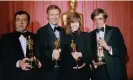  ?? Photograph: Anonymous/AP ?? William Friedkin, Gene Hackman, Jane Fonda and Philip D’Antoni at the 1971 Oscars