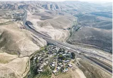  ?? (Hazem Bader/AFP via Getty Images) ?? AN AERIAL view of the Bedouin village of Khan al-Ahmar in the West Bank.