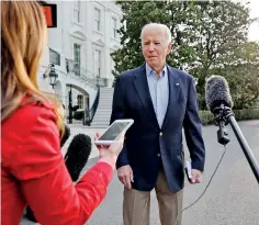  ?? ?? File: US President Biden declines to comment on his rival Donal Trump's elgibility to contest the presidenti­al election in 2024. AFP