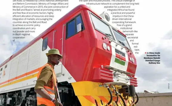  ??  ?? A China-made locomotive for Mombasa-nairobi Standard Gauge Railway line