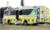  ??  ?? MAIN picture: a parade during the launch of the new fusion centre. Above left: a bus to promote the new safety project. Right: The fusion project includes mounted patrols.