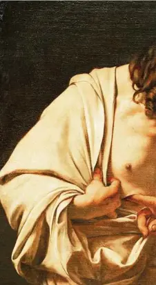  ??  ?? Glaube entsteht auch durch Berührung: „Der ungläubige Thomas“, ein Meisterwer­k von Caravaggio