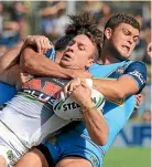  ??  ?? That’s one way to stop Panthers dangerman James Maloney.