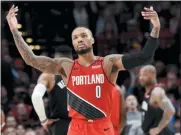  ?? STEVE DYKES — THE ASSOCIATED PRESS ?? Portland’s Damian Lillard will be urged on at Saturday’s 3-point contest.