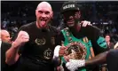  ??  ?? WBC champion Deontay Wilder and Tyson Fury after their fight in December. Fury’s decision to sign a deal with ESPN seems to have scuppered a potential rematch. Photograph: Andrew Couldridge/Action Images via Reuters