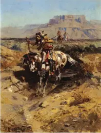 ??  ?? Charles M. Russell (1864-1926), Indian on Horseback, 1898, oil, 13¾ x 10½" Estimate: $450/550,000