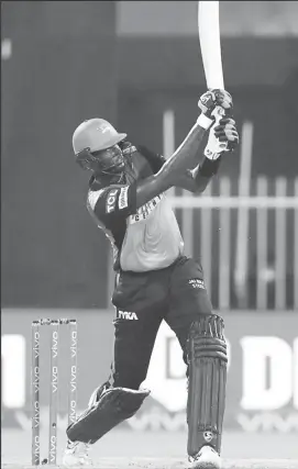  ?? ?? Jason Holder struck five sixes in making 47 not out yesterday. (Photo courtesy IPL website)