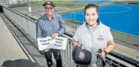  ?? Photo / Paul Taylor ?? Super Sixes organiser Malcolm Dixon with event manager Sarah Kay at the Hawke’s Bay Regional Sports Park in Hastings.