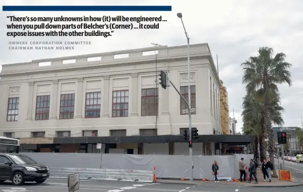  ??  ?? GOING, GOING ... Belcher's Corner, at the intersecti­on of Moorabool and Ryrie streets, is to be demolished.