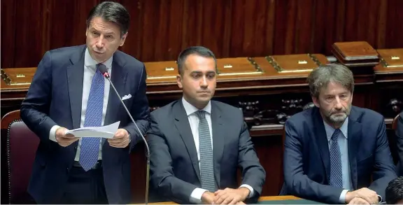  ??  ?? Capidelega­zione
Il premier Giuseppe Conte, 56 anni; Luigi Di Maio, 34 anni, M5S, ministro degli Esteri; Dario Franceschi­ni, 62 anni, Pd, ministro della Cultura (Imagoecono­mica)