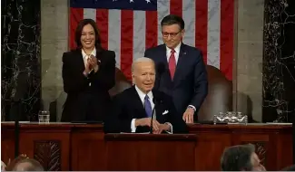  ?? ?? Joe Biden lors de son discours sur l'état de l'Union.