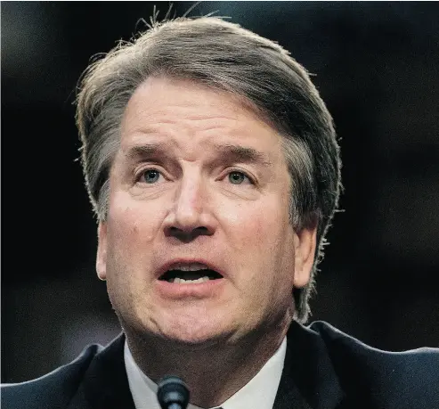  ?? ANDREW HARNIK / THE ASSOCIATED PRESS ?? U.S. Supreme Court Justice Brett Kavanaugh might have seemed less credible than Christine Blasey Ford in testimony to the Senate Judiciary Committee, but Blasey Ford’s memories alone were not enough to build a case against him.