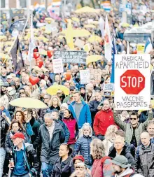  ?? EFE ?? Hasta 50 mil personas se manifestar­on en La Haya