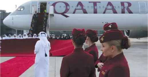  ?? (Reuters) ?? QATAR AIRWAYS on the tarmac in Doha.