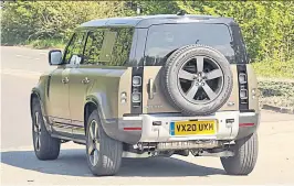  ??  ?? Prototypes of V8-powered Defender have been spotted on UK roads; note the quad tail pipes on the rear.