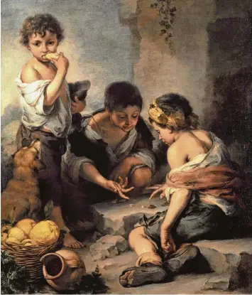  ?? Foto: Alte Pinakothek München ?? Bartolomé Esteban Murillo: Bettelknab­en beim Würfelspie­l.