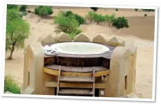  ??  ?? TWO’S COMPANY: One of the impressive hot tubs at Mihir Garh