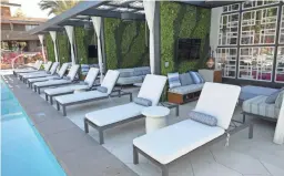  ??  ?? Cabanas at the new adult only Saguaro Pool at the Arizona Biltmore in Phoenix on April 9.