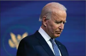  ?? The Associated Press ?? RENEWED HOPE: President-elect Joe Biden pauses as he speaks Tuesday at The Queen Theater in Wilmington, Del.