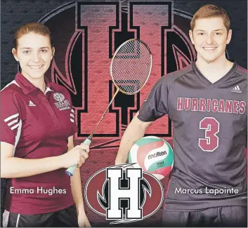  ?? SUBMITTED ?? Emma Hughes and Marcus Lapointe haven’t just been excelling in athletics. They’ve been faring out pretty well in the classroom as well.