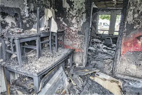  ??  ?? Inferno:
The house in Clontygora Court, Dundalk, suffered severe damage in the fire. PHOTO: ARTHUR CARRON