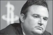  ?? Houston Rockets General Manager Daryl Morey talks during a news conference in Houston on April 19, 2011. AP File Photo ??