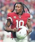 ?? MICHAEL CHOW/THE REPUBLIC ?? Cardinals receiver DeAndre Hopkins will miss the first six games of the season after he violated the NFL’s PED policy.