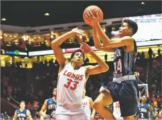  ?? COURTESY JOHN DENNE ?? Jeremy Anaya, right, a 2017 Capital graduate, along with 2017 Desert Academy graduate Tomas Rodriguez, have been vital point guards for Northern New Mexico College.