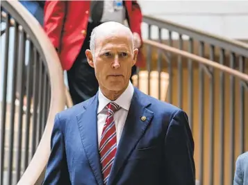  ?? J. SCOTT APPLEWHITE AP FILE ?? Sen. Rick Scott, R-Fla., has amended a plan to overhaul how the federal government works after Democrats repeatedly seized on it to accuse Republican­s of looking to cut Medicare and Social Security.