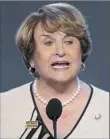  ??  ?? Rep. Louise Slaughter, DN.Y., speaks in 2008 at the Democratic National Convention in Denver.