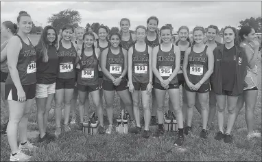  ?? Photo submitted ?? The Siloam Springs girls cross country team finished first this past weekend in the Fort Smith Invitation­al held at Ben Geren Park.