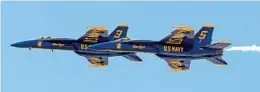  ?? SUSAN STOCKER/SOUTH FLORIDA SUN SENTINEL ?? The U.S. Navy Blue Angels approach Fort Lauderdale-Hollywood Internatio­nal Airport on Thursday.