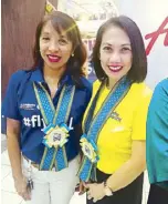  ??  ?? Philippine Airlines’ Peaches P a g u i d o p o n a n d C e b u Pacific’s Cynthia Militante.