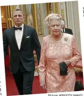  ?? Picture: AFP/GETTY IMAGES ?? On Her Majesty’s Service: Craig as 007 and The Queen in 2012