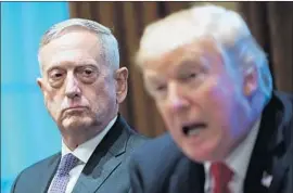  ?? Mandel Ngan AFP/Getty Images ?? PRESIDENT TRUMP’S Defense chief, James N. Mattis, took the unusual step of writing a letter to Congress to register his objections to creating a “space force.”