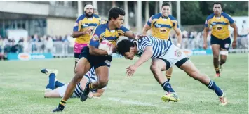  ??  ?? Kurt-Lee Arendse of UWC during the Varsity Cup rugby match between UCT Ikeys and UWC at UCT rugby fields last month. He has been called up into the Springbok Sevens team to play in Vancouver, Canada, this weekend.