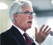  ?? ED KAISER ?? Canada’s Minister of Natural Resources Jim Carr spoke to the Edmonton business community Thursday, noting Canada has already “had some expression­s of interest” in the Trans Mountain pipeline.