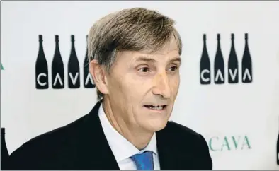  ?? GEMMA SÁNCHEZ / ACN ?? El president de la DO Cava en la presentaci­ó dels resultats del 2018