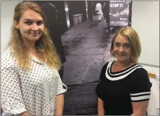  ??  ?? Human Traffickin­g campaigner Victoria Stanek (left)with Mary McSharry at the new Irish HQ of Invisible Traffick in Sligo town.