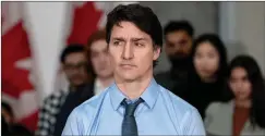  ?? CANADIAN PRESS PHOTO ?? Prime Minister Justin Trudeau listens to a speaker during an announceme­nt in Vancouver on Wednesday. Trudeau says conservati­ve politician­s across Canada, including premiers, are “not telling the truth” to Canadians about the carbon price.