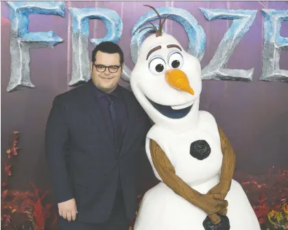  ?? STUART C. WILSON/GETTY IMAGES ?? Josh Gad’s kids beg him not to sing around the house, despite his internatio­nal success in the role of Frozen’s Olaf.