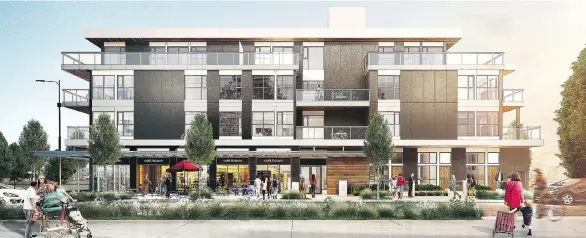  ??  ?? Main and Twentieth in Mount Pleasant will comprise 42 homes ranging from 620 to 942 square feet. The ground floor is planned to accommodat­e retail space.