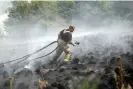  ?? Furlong/Getty Images ?? A firefighte­r working during UK wildfires in summer 2022. Photograph: Christophe­r