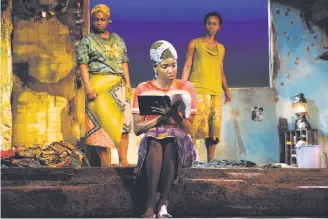  ?? Little Fang / The Curran ?? Stacey Sargeant (left), Ayesha Jordan and Joniece Abbott-Pratt in “Eclipsed” at the Curran.