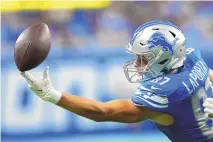  ?? PAUL SANCYA / ASSOCIATED PRESS ?? Detroit Lions tight end Sam LaPorta was not only the AP 2023 Offensive Rookie of the Year, he was also the league’s second-team All-Pro tight end.