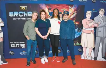  ?? ARAYA DOHENY/GETTY ?? Chris Parnell, from left, Amber Nash, Aisha Tyler and H. Jon Benjamin attend an “Archer” event Dec. 13.