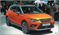  ?? SEAN GALLUP / GETTY IMAGES ?? The Seat Arona crossover is on display at the 2017 Frankfurt Auto Show in Germany.