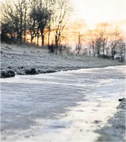  ??  ?? CONCERNING: Clockwise, from left: Fly-tipping near Friarton Bridge, Perth, last year, and icy pavements in Blairgowri­e and Dundee this week. Pictures by Steve Macdougall/gareth Jennings/kim Cessford.